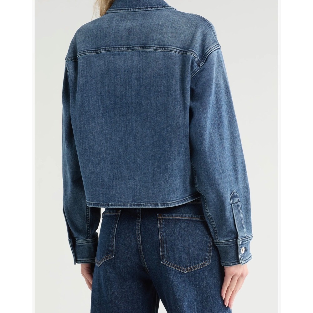 Rag & Bone Jayde Cropped Shacket Jacket Medium Wash Boxy Women's - Picture 2 of 8